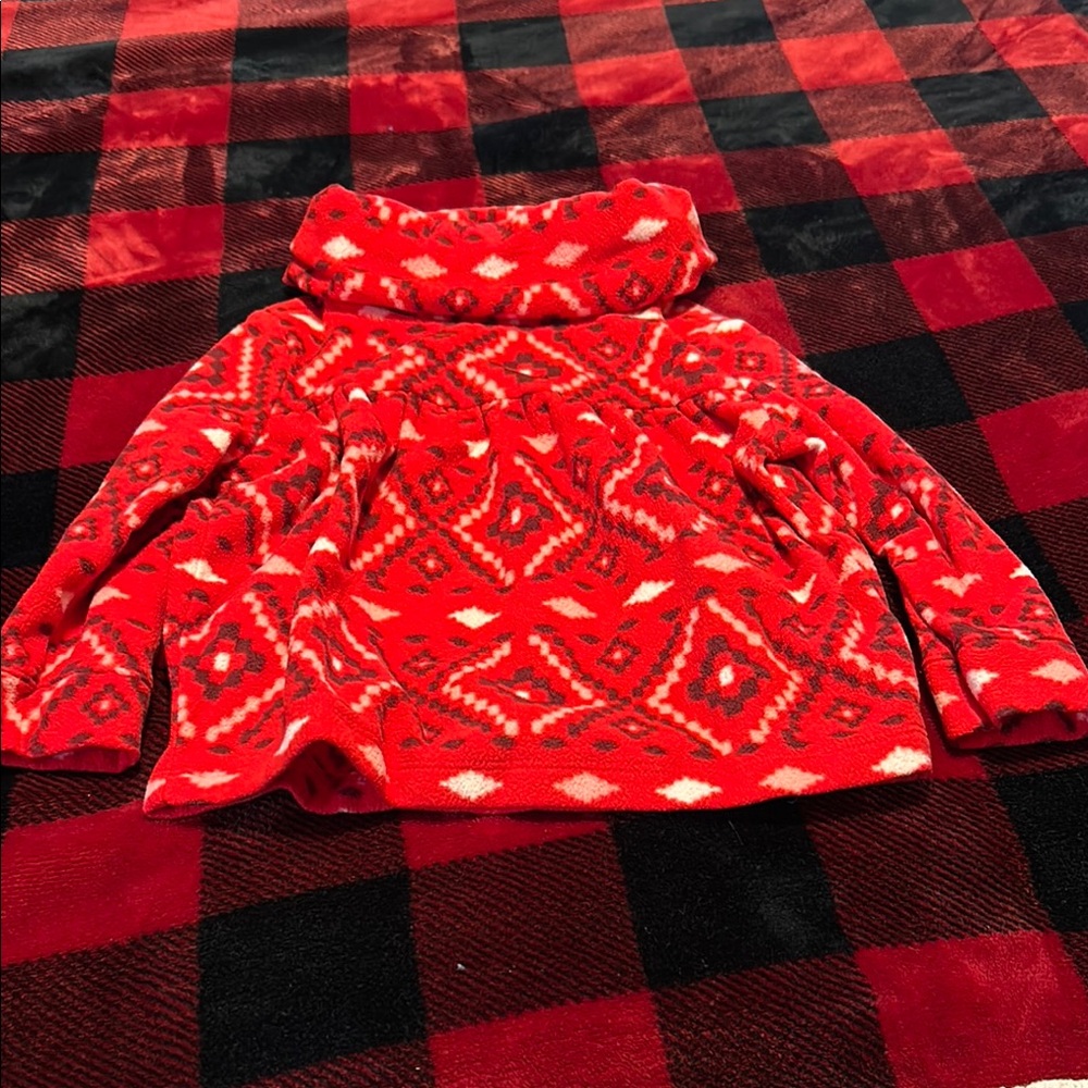 Red and White Patterned Sweater